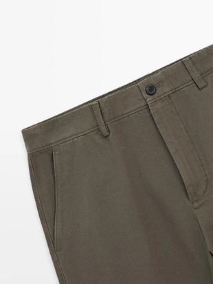 Брюки из хлопка с зауженным кроем- Заказать в России