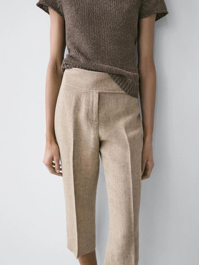 Вязанный свитер с короткими рукавами