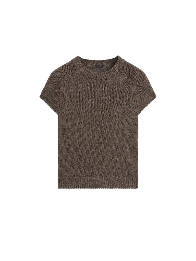 Вязанный свитер с короткими рукавами