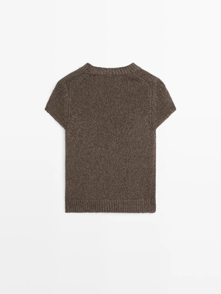 Купить Massimo Dutti Вязанный свитер с короткими рукавами