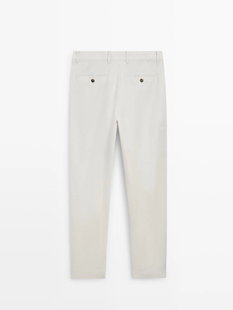 Брюки прямого кроя из смесового льна