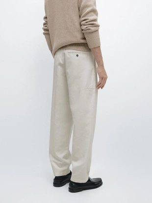 Купить Massimo Dutti Брюки прямого кроя из смесового льна