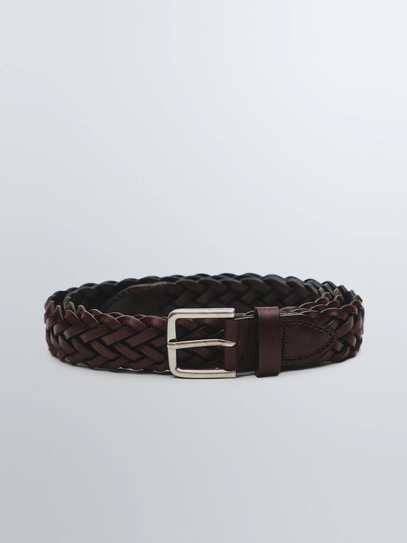 Кожанный плетеный ремень