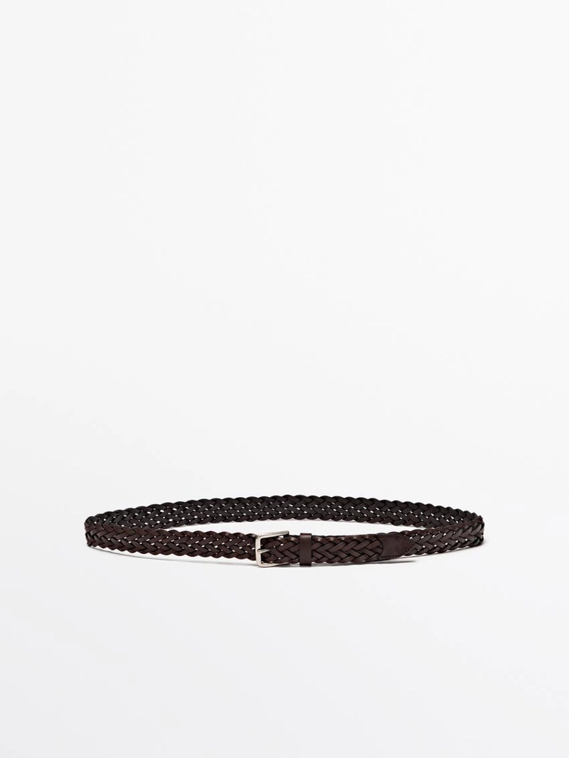 Кожанный плетеный ремень