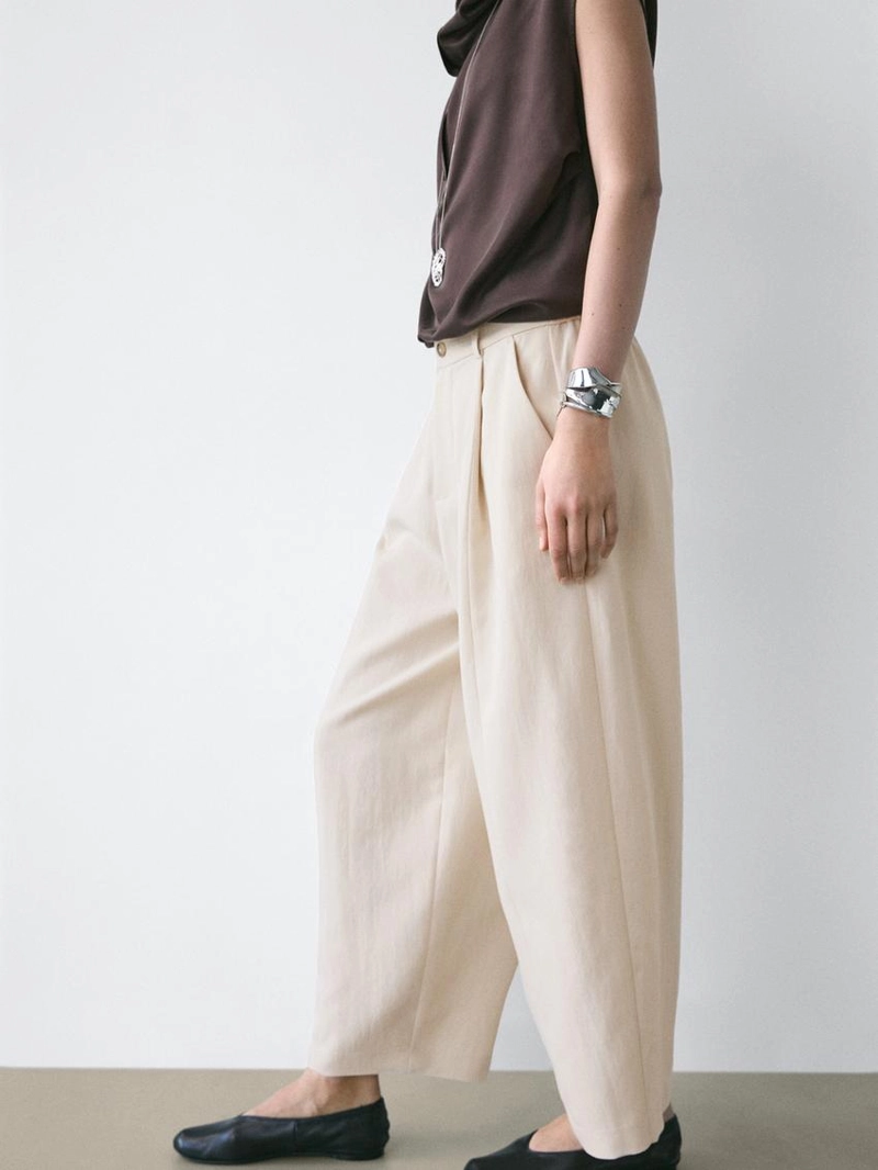 Широкие брюки с эластичным поясом