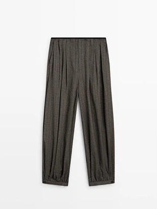 Полосатые шаровидные брюки- Заказать в России