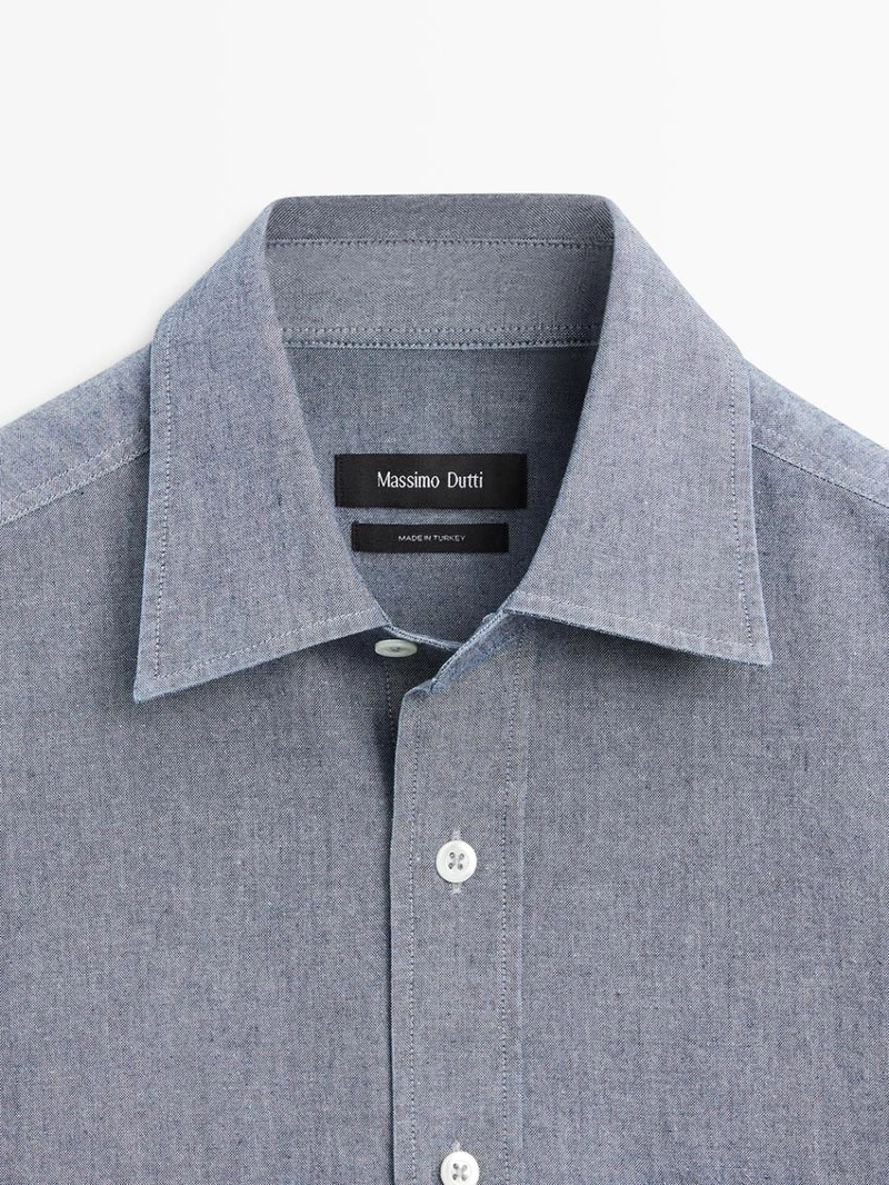 Рубашка regular fit джинсовая с карманами