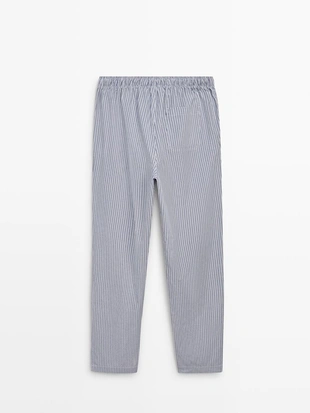 Футболка с коротким рукавом и полосатые брюки пижамы- Заказать в России