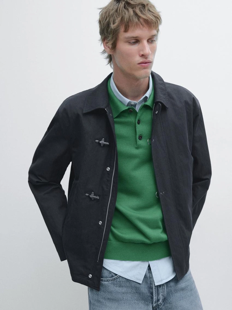 Куртка из хлопкового смесового материала с застежкой на застежка-перекидку