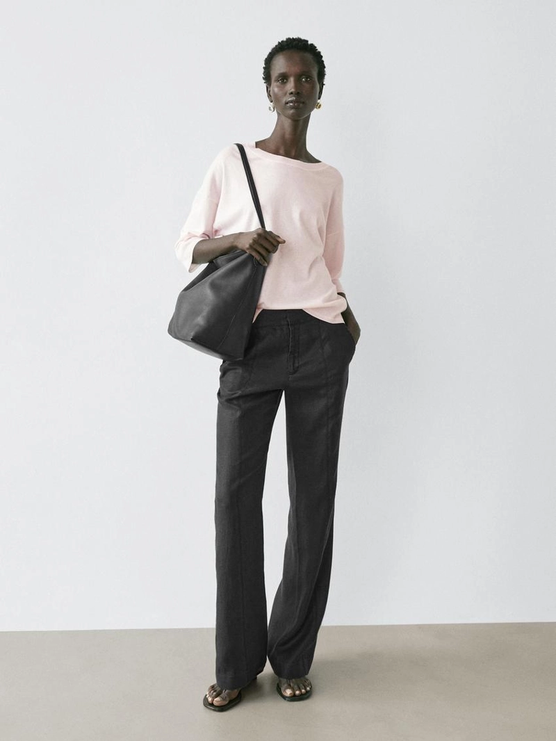 Вязаный свитер из хлопкового смесового волокна