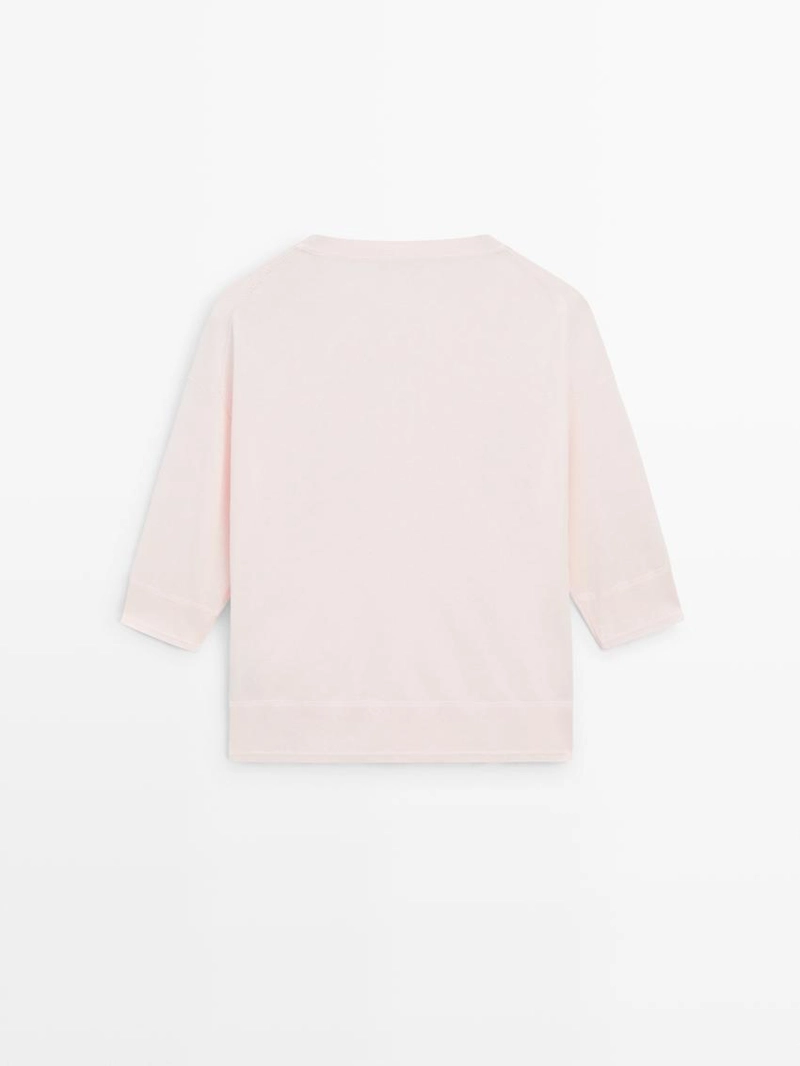 Вязаный свитер из хлопкового смесового волокна