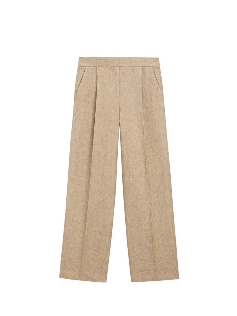 Брюки из льна с деталями вытачек