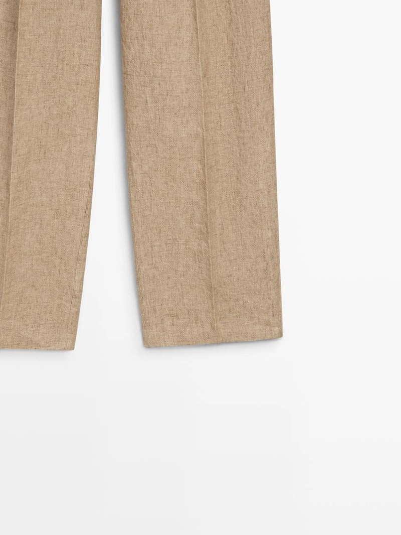 Брюки из льна с деталями вытачек
