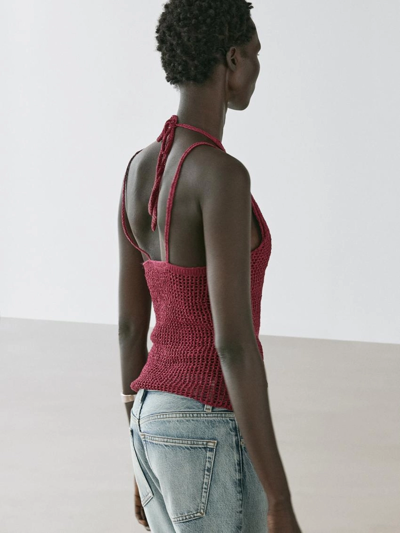 Топ с вязаным узором