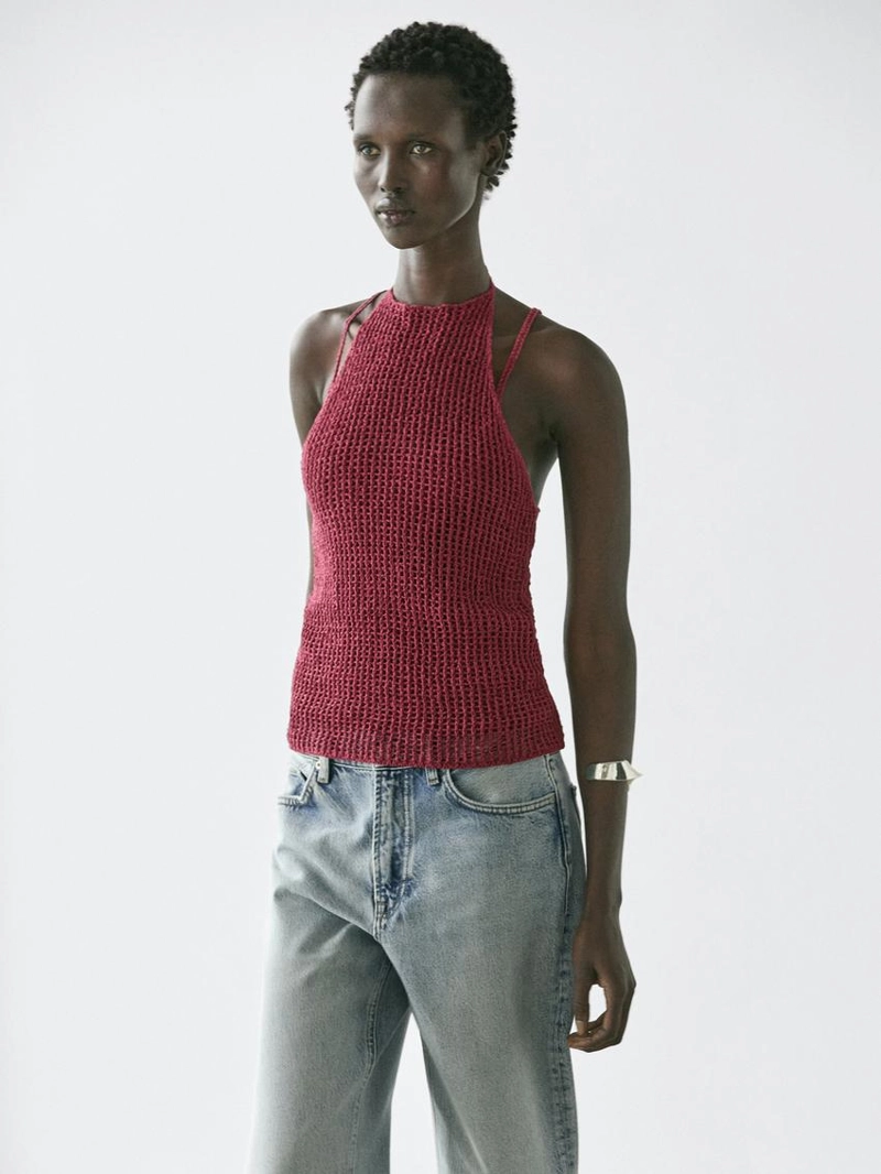 Топ с вязаным узором