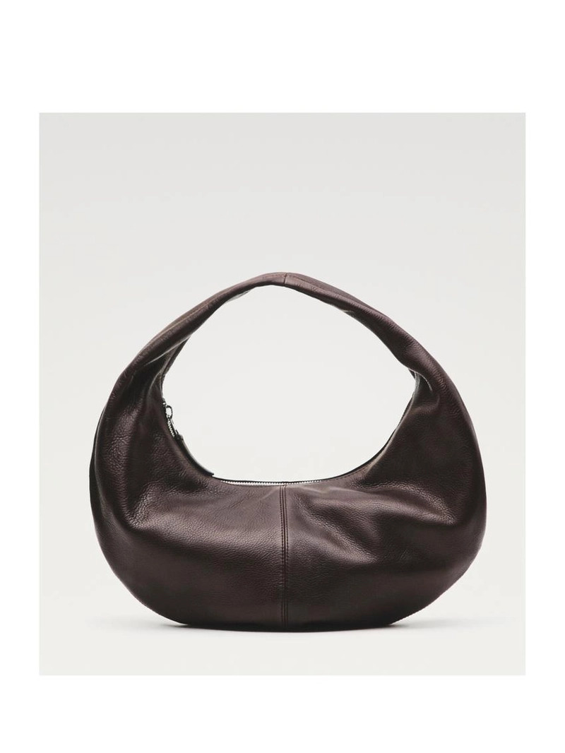 Сумка полумесяц из кожи нубука среднего размера