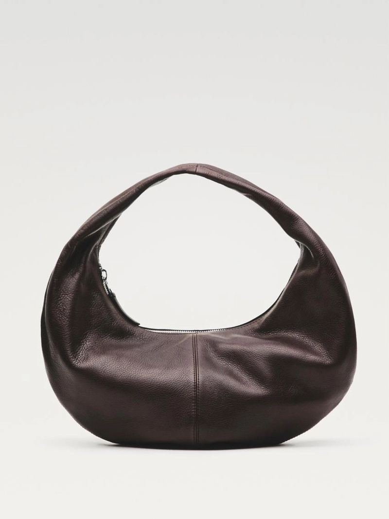 Сумка полумесяц из кожи нубука среднего размера