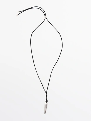 SILVER|4602/708 - Massimo Dutti Кожаная кулона-подвеска