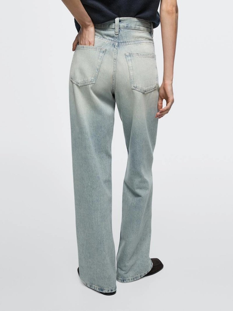 Джинсы прямого кроя с высокой посадкой