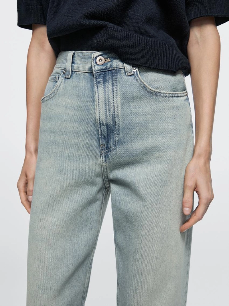 Джинсы прямого кроя с высокой посадкой