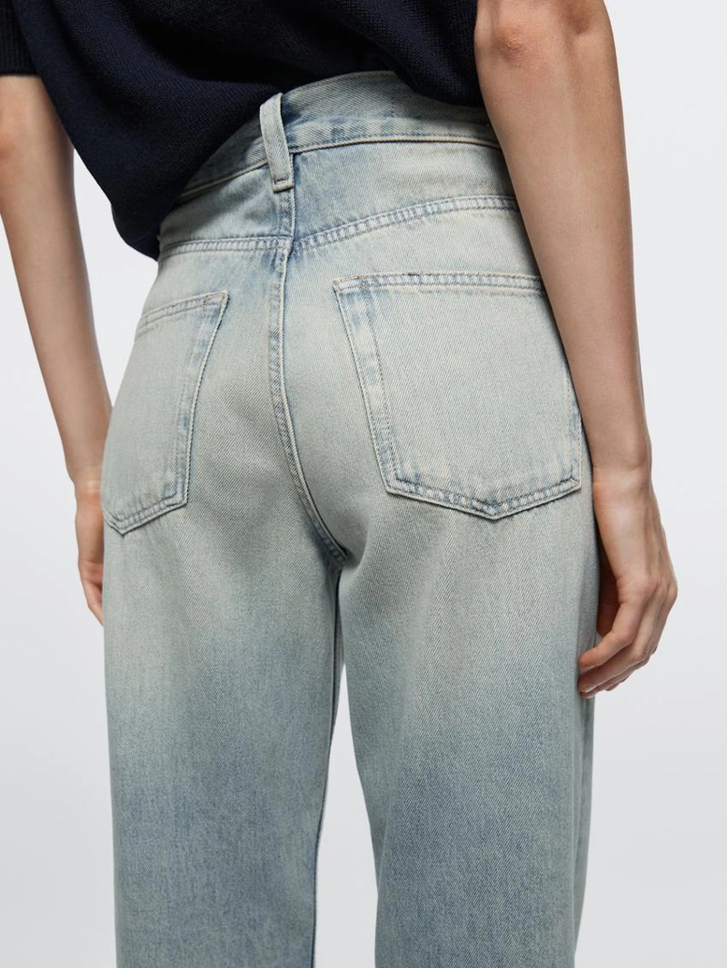 Джинсы прямого кроя с высокой посадкой