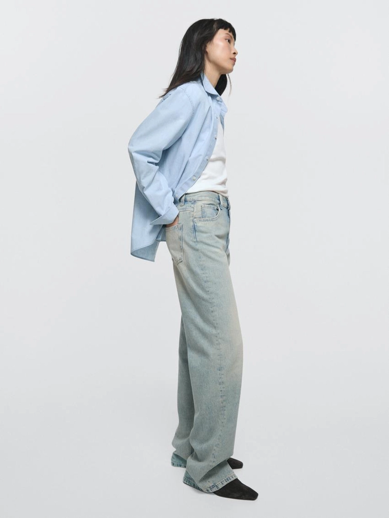 Джинсы прямого кроя с высокой посадкой