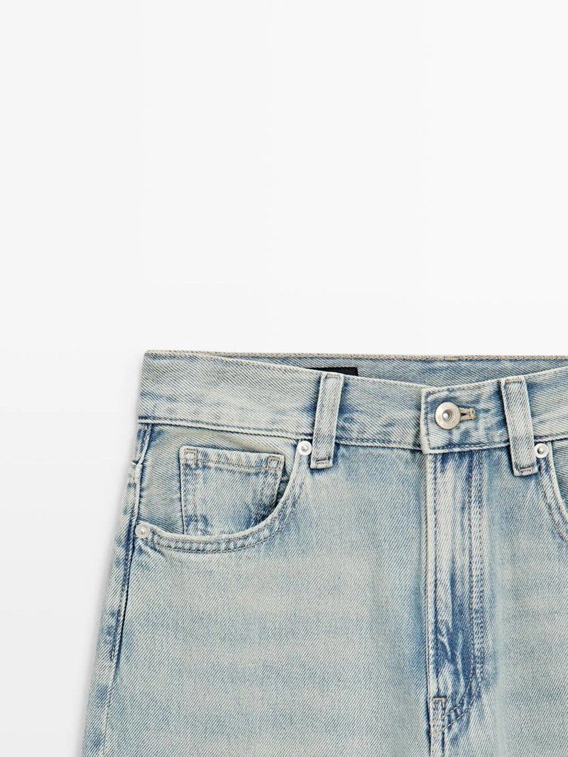 Джинсы прямого кроя с высокой посадкой