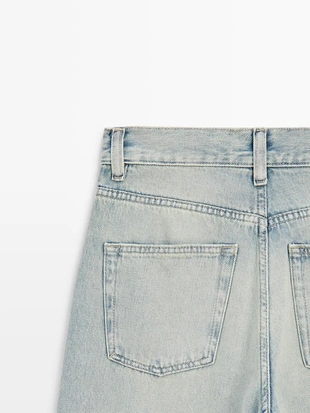 Джинсы прямого кроя с высокой посадкой- Заказать в России