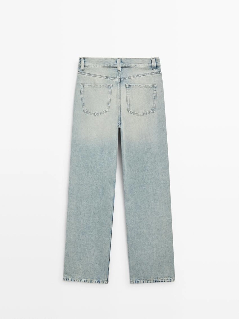 Джинсы прямого кроя с высокой посадкой