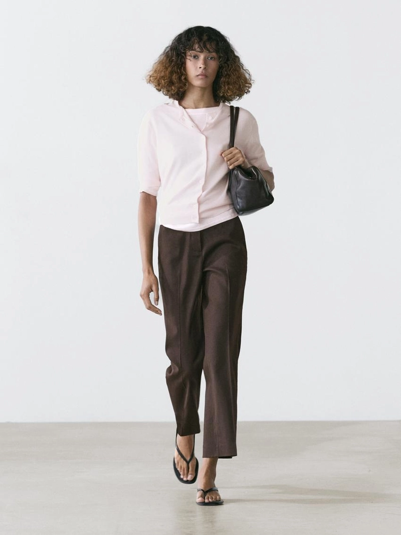 Льняные брюки с быстрым расширением