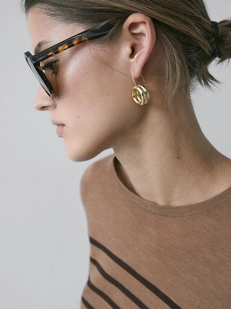 Футболка с длинным рукавом из хлопкового микса в полоску