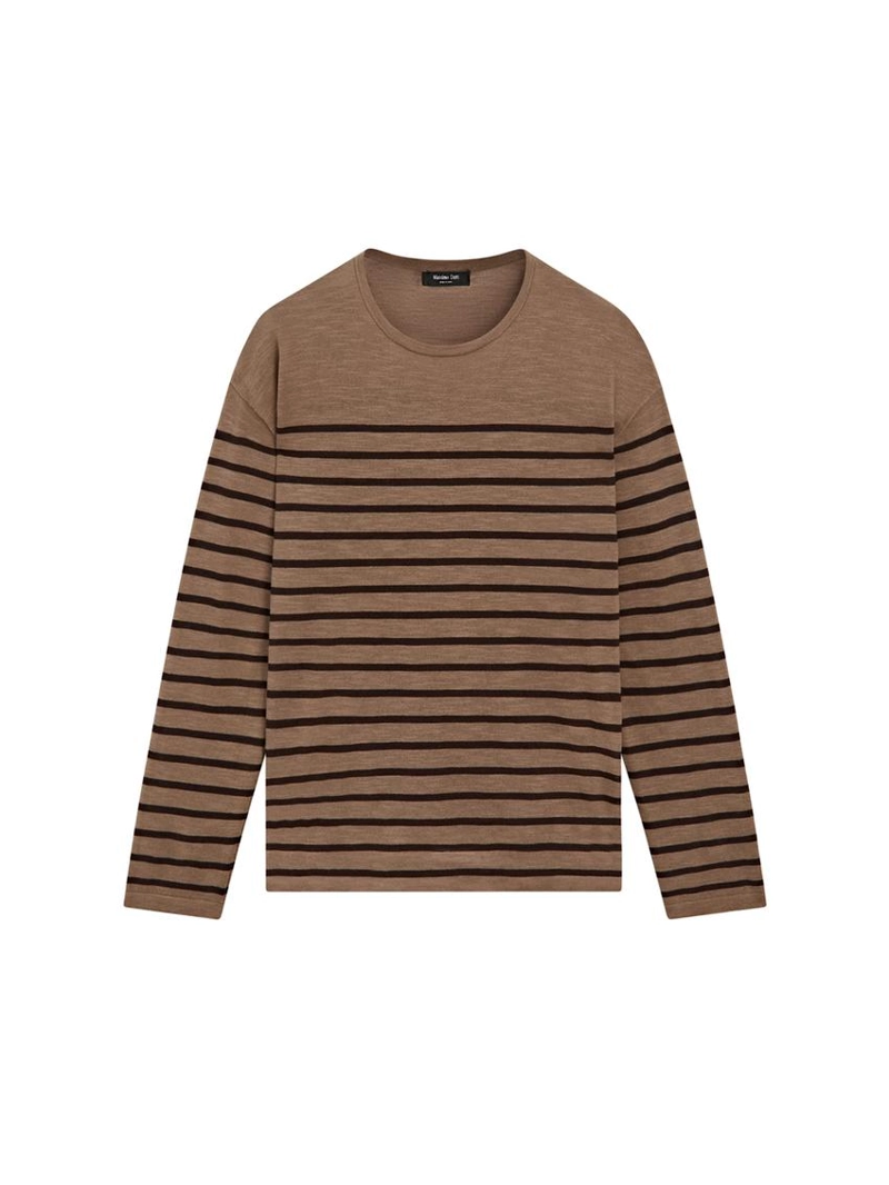 Футболка с длинным рукавом из хлопкового микса в полоску