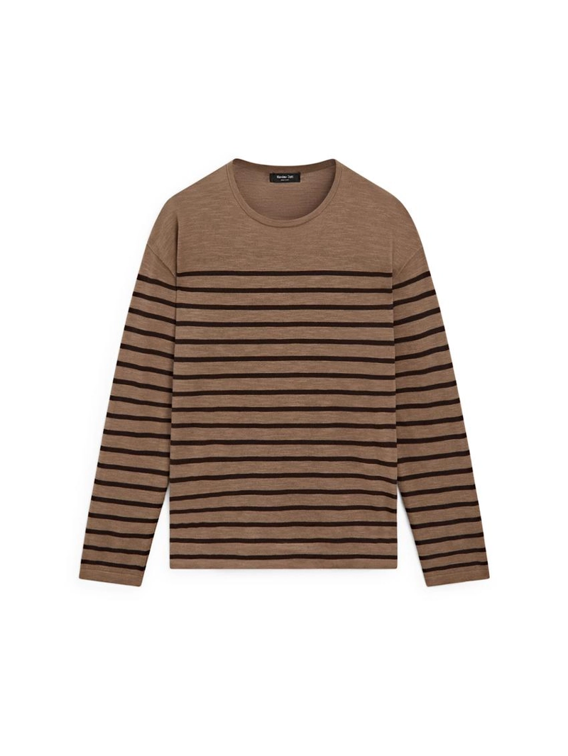 Футболка с длинным рукавом из хлопкового микса в полоску