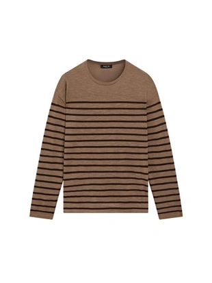 Футболка с длинным рукавом из хлопкового микса в полоску- Заказать в России