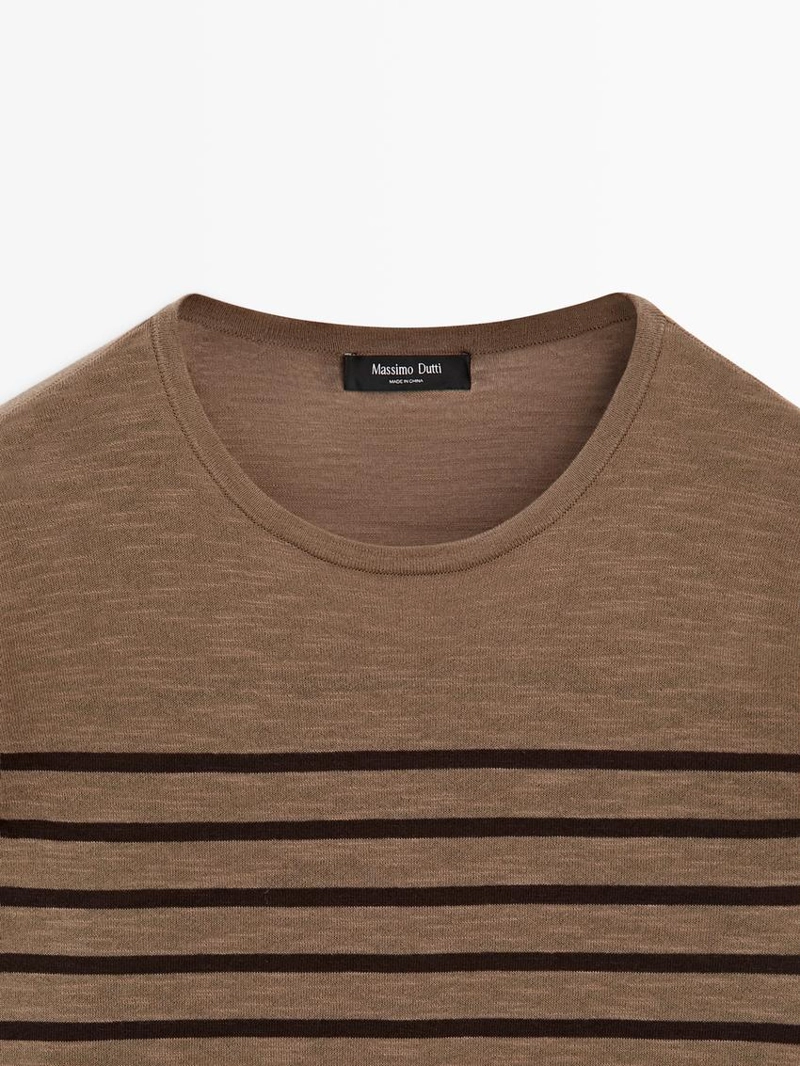 Футболка с длинным рукавом из хлопкового микса в полоску