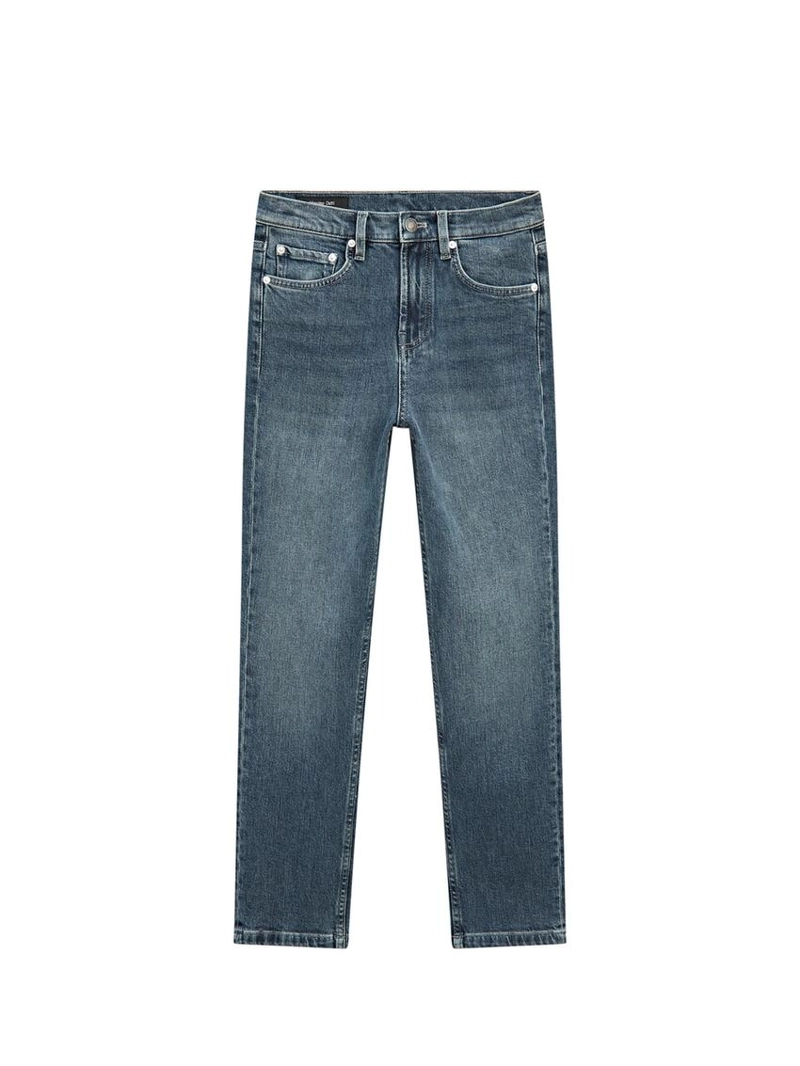 Джинсы с завышенной талией и узким покроем до середины ноги