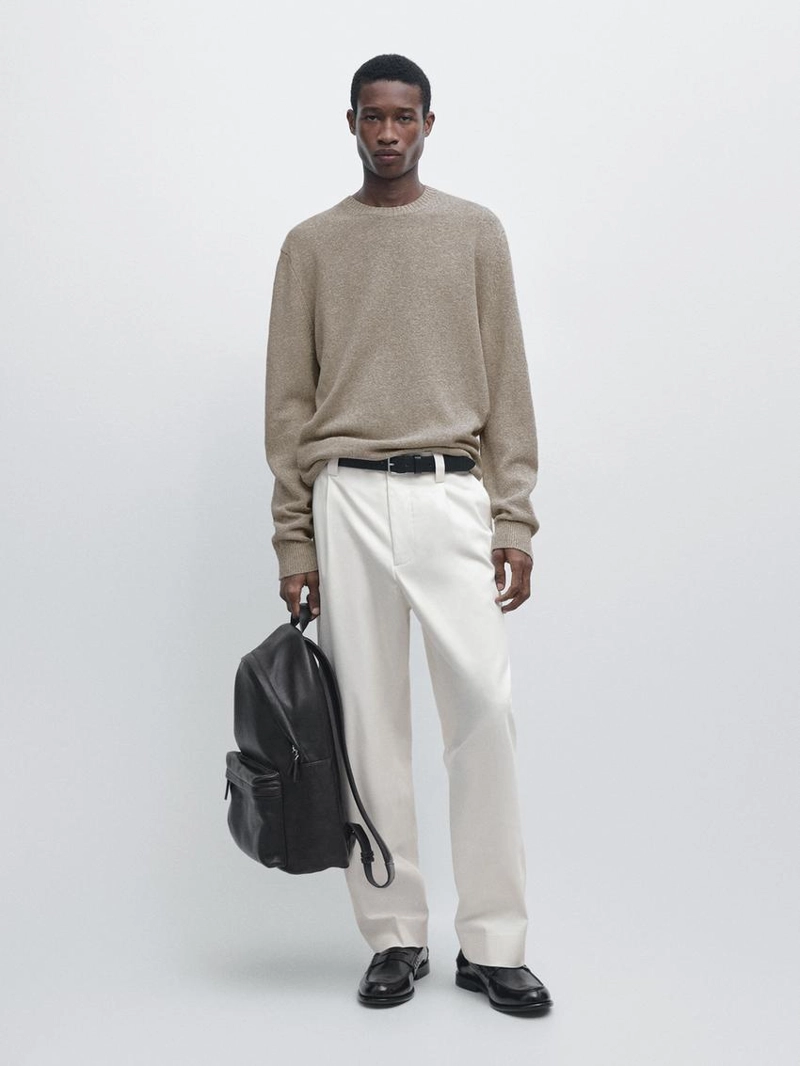 Джемпер из мулине хлопка и льна