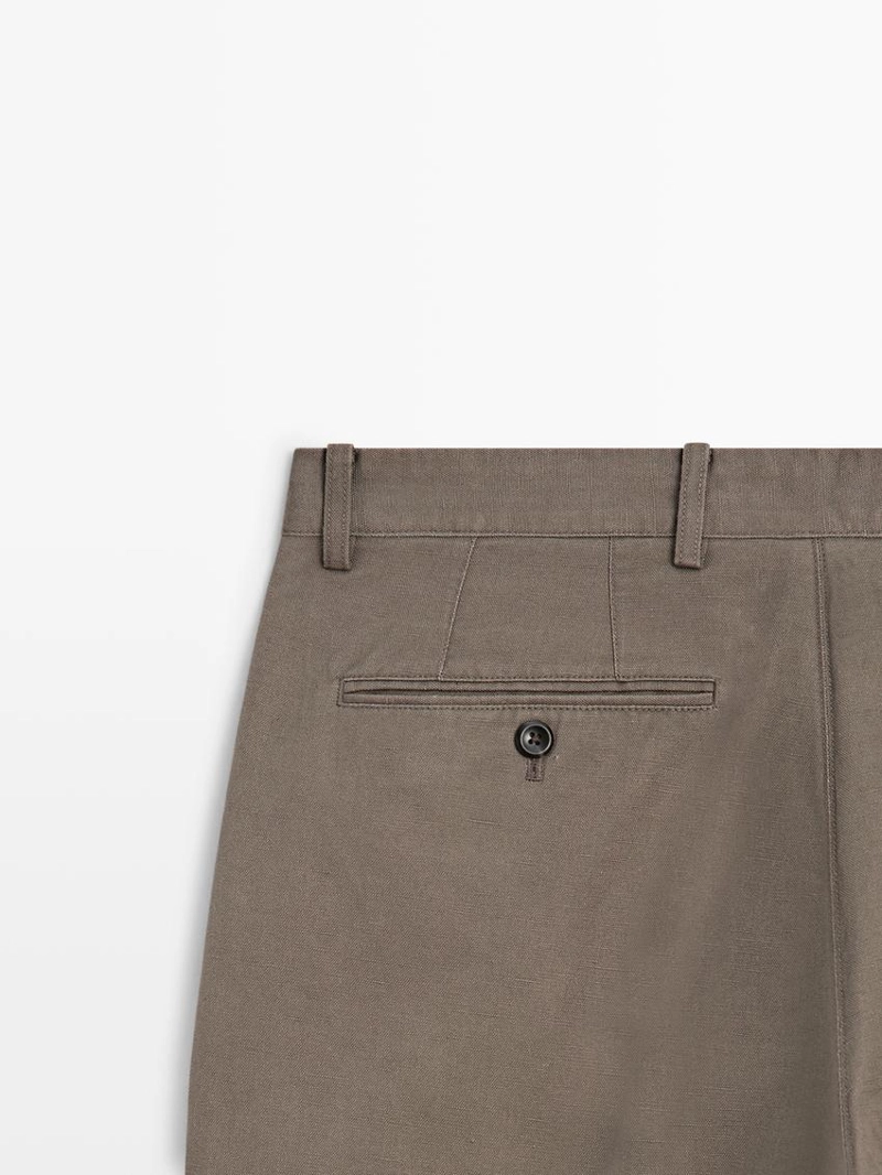 Брюки свободного кроя с льном