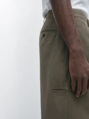 Брюки свободного кроя с льном- Заказать в России