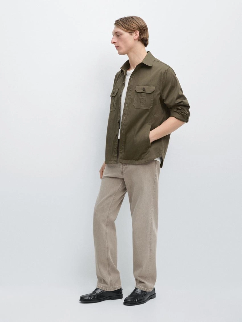Рубашка-овершерт из хлопковой смеси с карманом