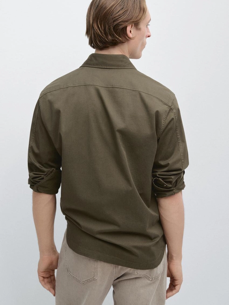 Рубашка-овершерт из хлопковой смеси с карманом