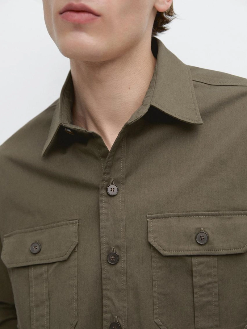 Рубашка-овершерт из хлопковой смеси с карманом