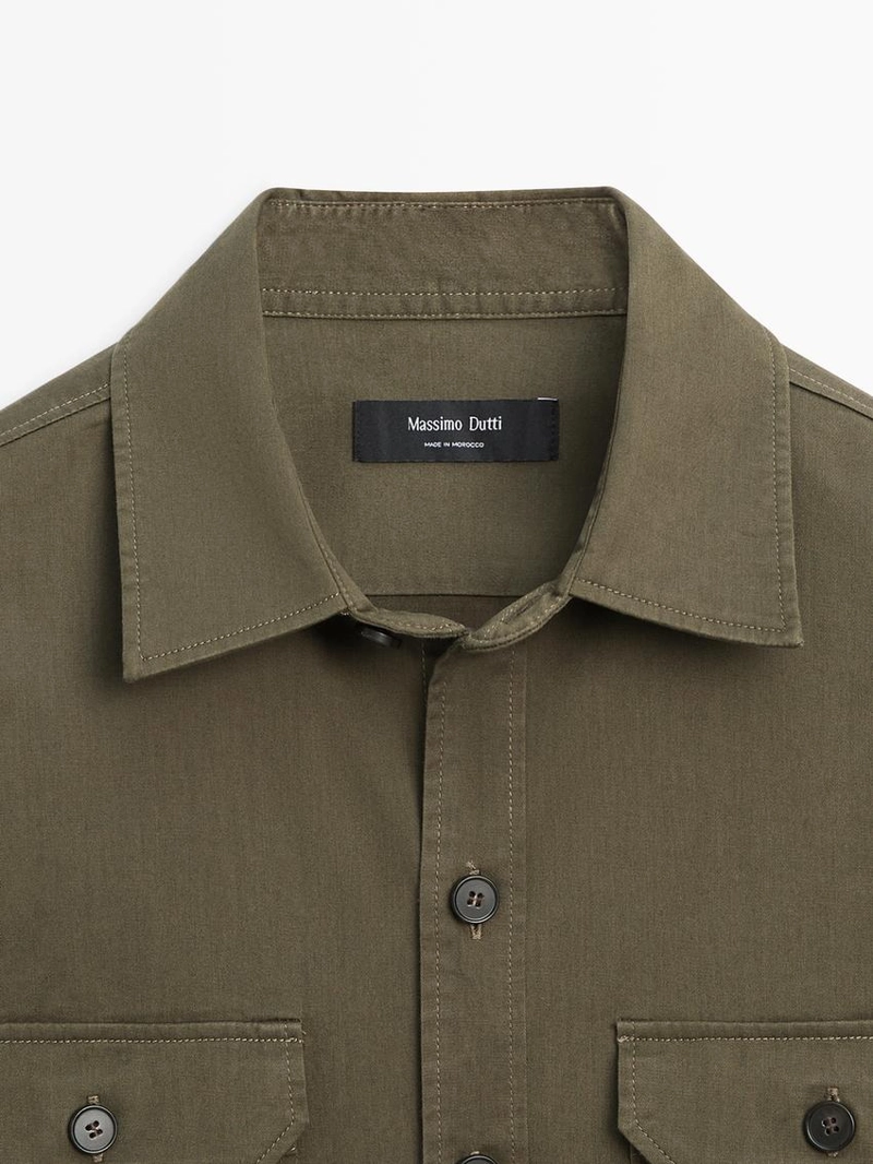 Рубашка-овершерт из хлопковой смеси с карманом