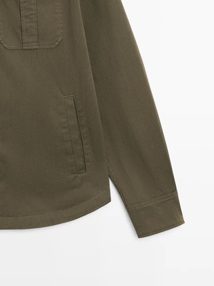 Рубашка-овершерт из хлопковой смеси с карманом- Заказать в России