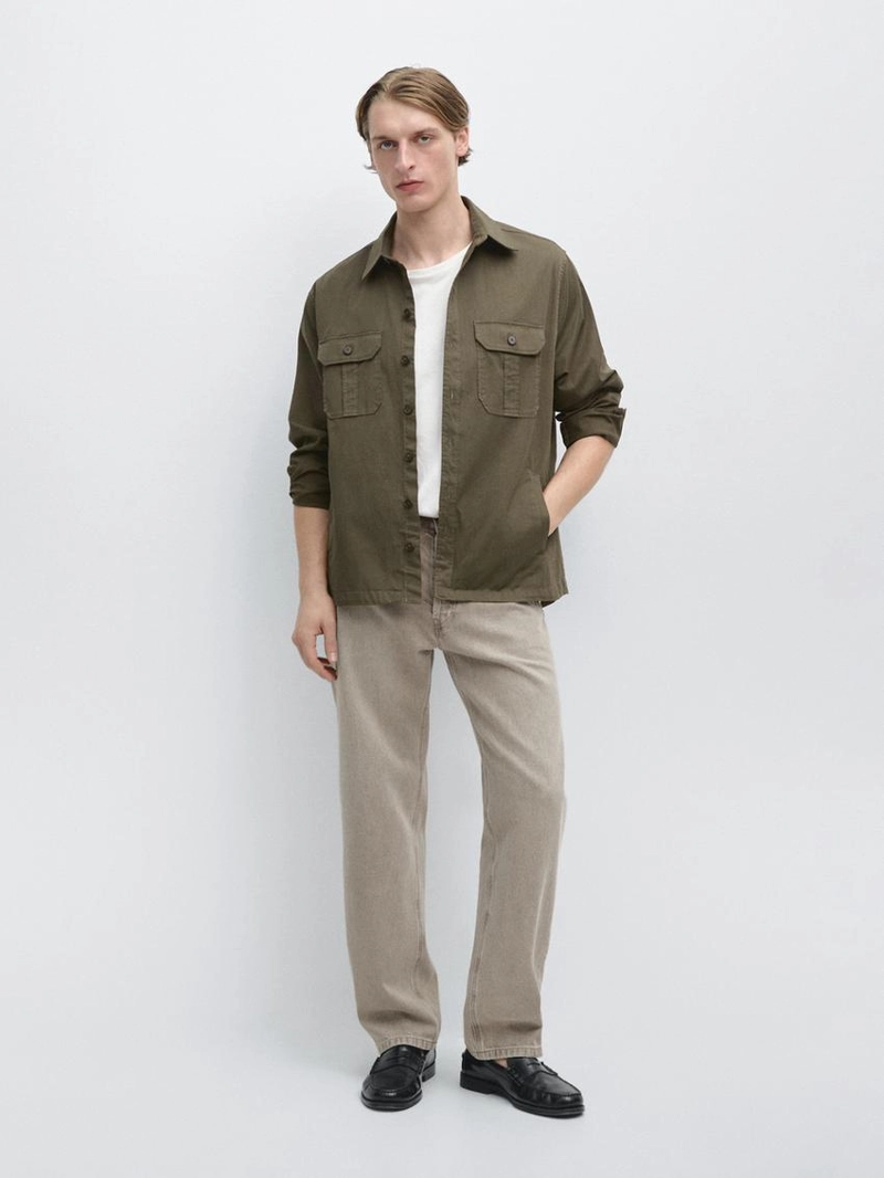 Рубашка-овершерт из хлопковой смеси с карманом