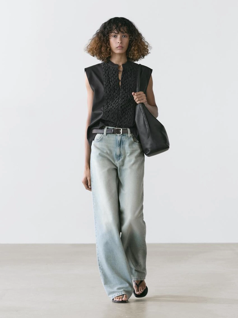 Хлопковый жилет с деталями на груди