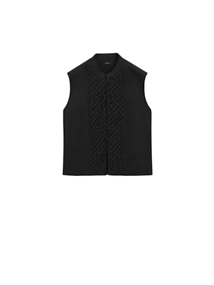 Хлопковый жилет с деталями на груди- Заказать в России