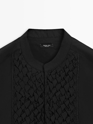 Хлопковый жилет с деталями на груди- Заказать в России