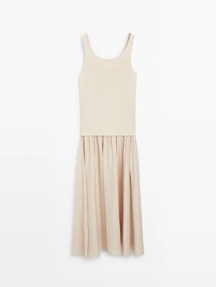 Платье с контрастными бретелями- Заказать в России