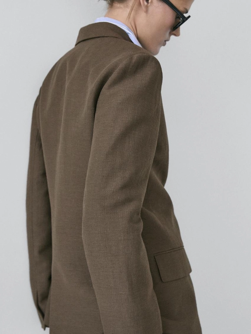 Пиджак из смесовой хлопковой ткани с завязкой